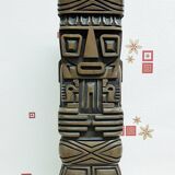 Lampe tiki totem sculptée à la main
