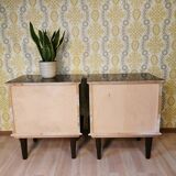 Pair of Vintage Wooden Nightstands: Mid-Century Modern Bedside Tables