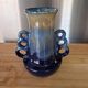 Antique Art Deco vase in blue flame stoneware, numbered 251.
