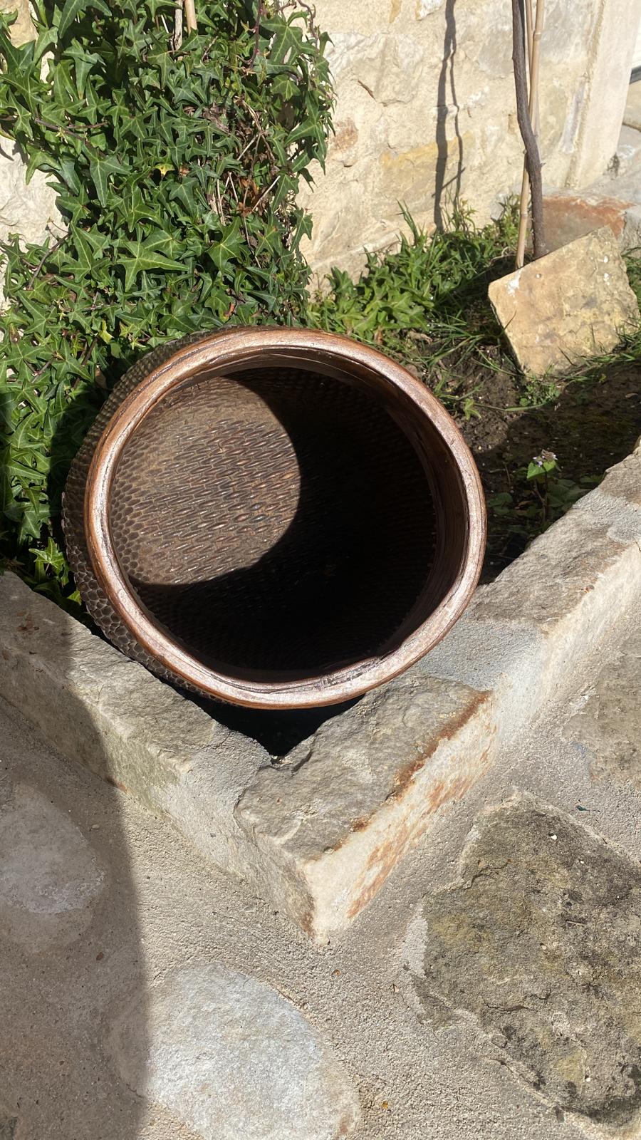 Chinese braided wooden basket