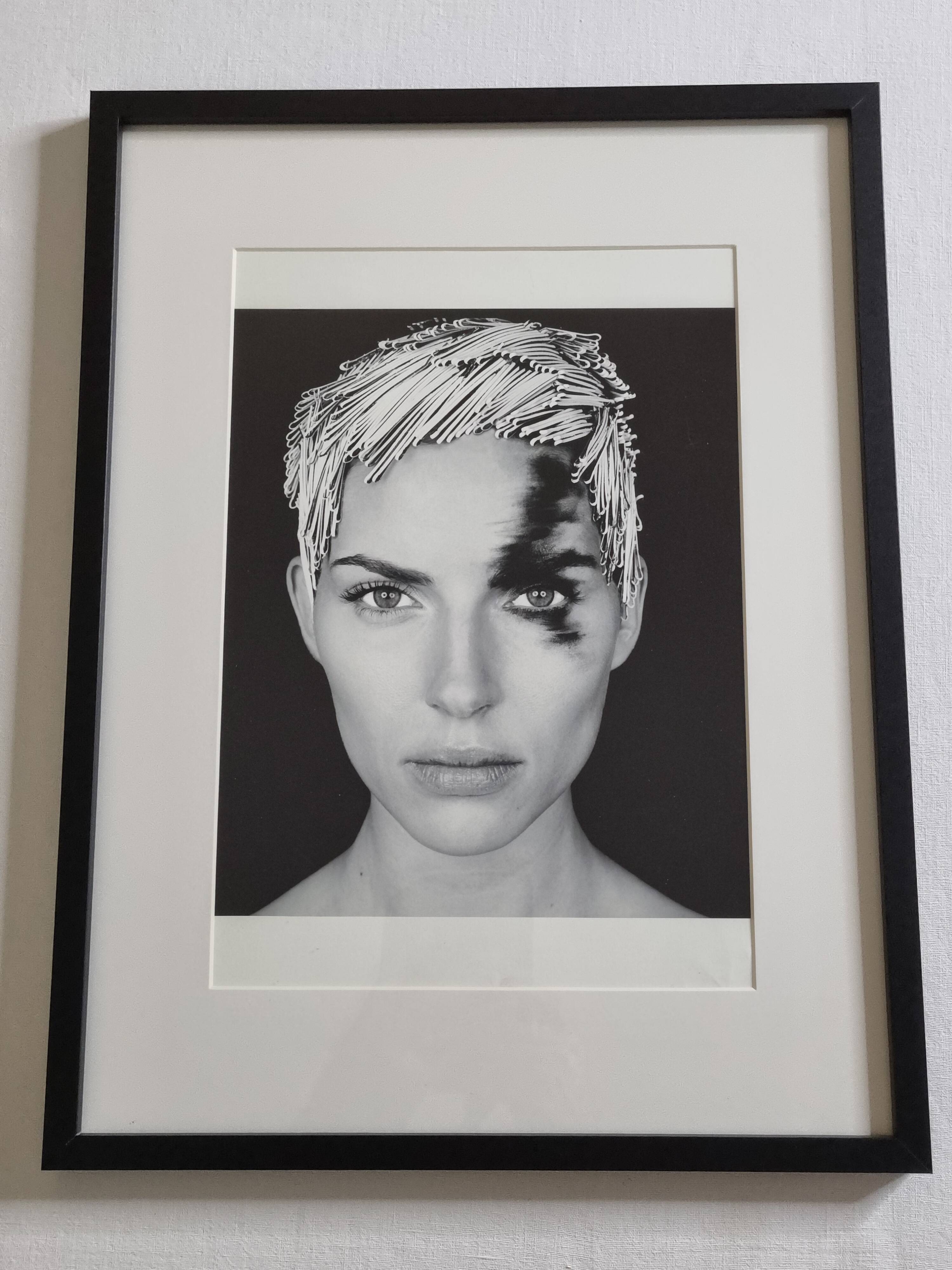 Fashion photography, portrait, Petra Bernardi, framed under glass, 32 x 41 cm