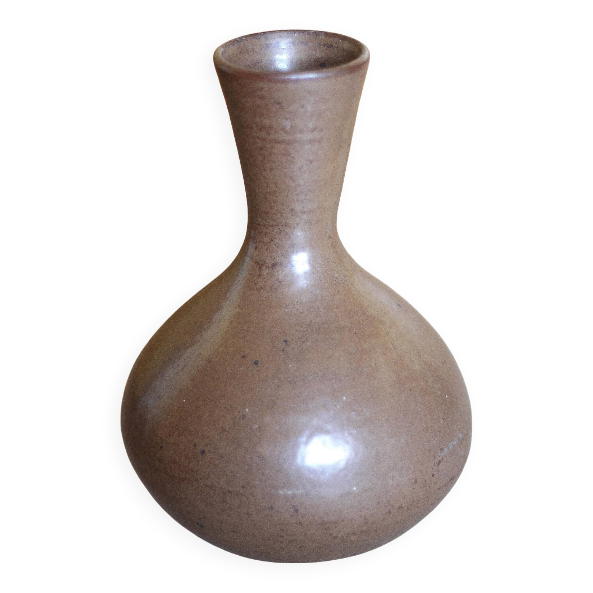 Vintage stoneware vase, flower pot, ball vase with neck, collection