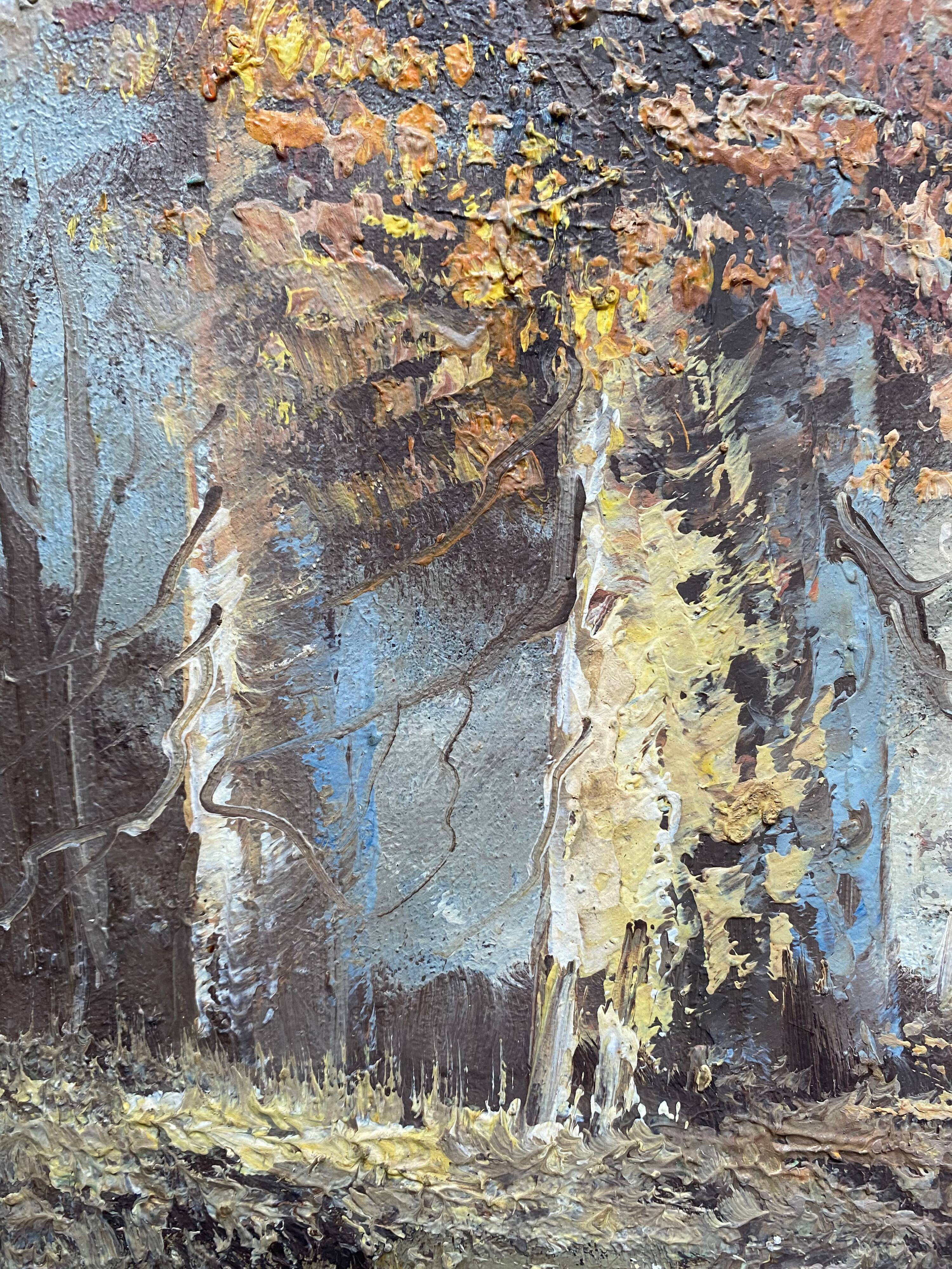 Painting "Lake and wooded landscape" HST signed Vernet + frame