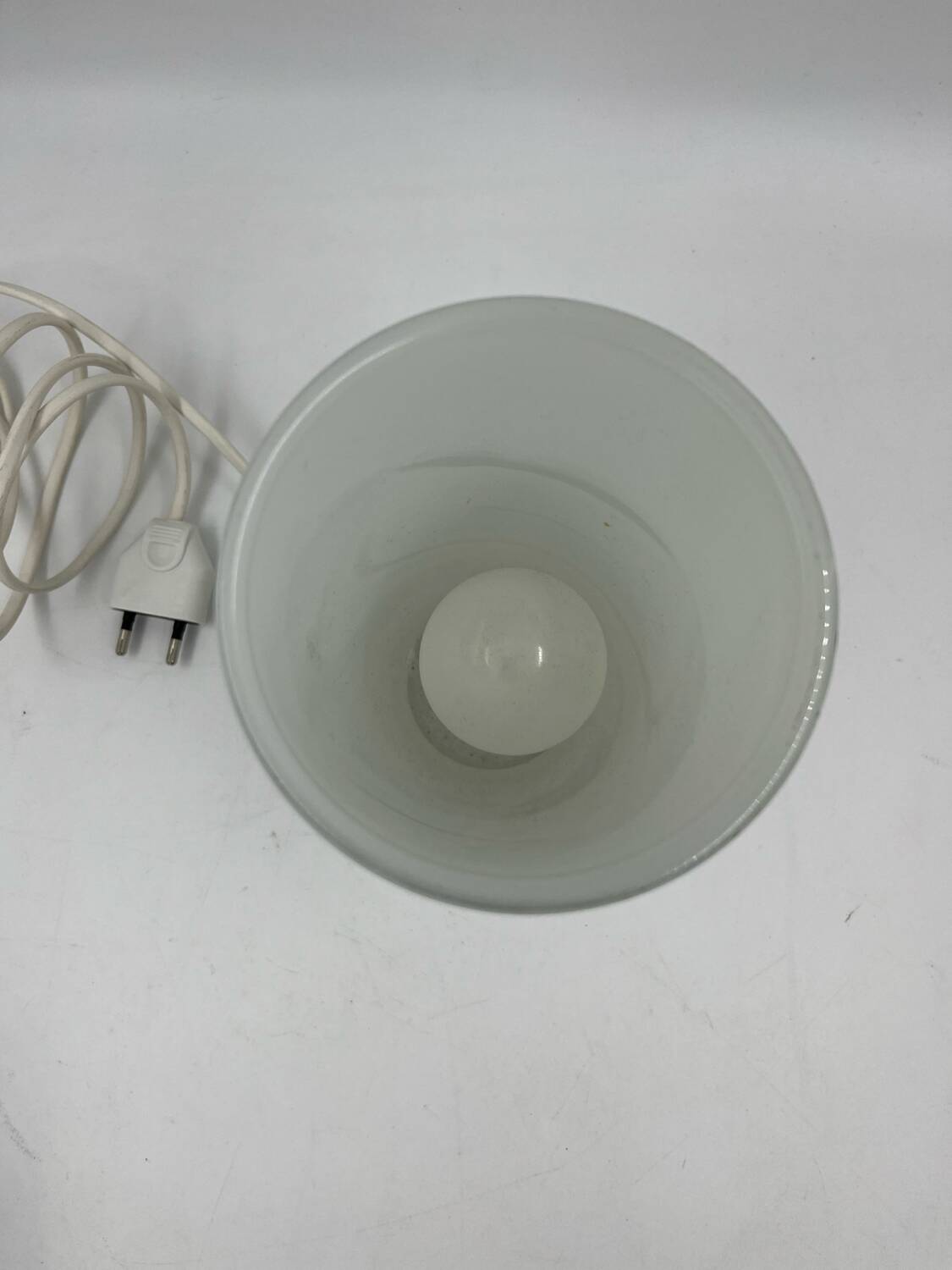 Milk glass table lamp.