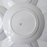 9 flat plates in FB Digoin pink earthenware