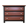 Chest of drawers in black pine 3 drawers