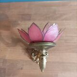 Wall lamp Lotus flower petal mother-of-pearl bronze base