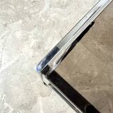 Modernist chrome and smoked glass coffee table, circa 1970