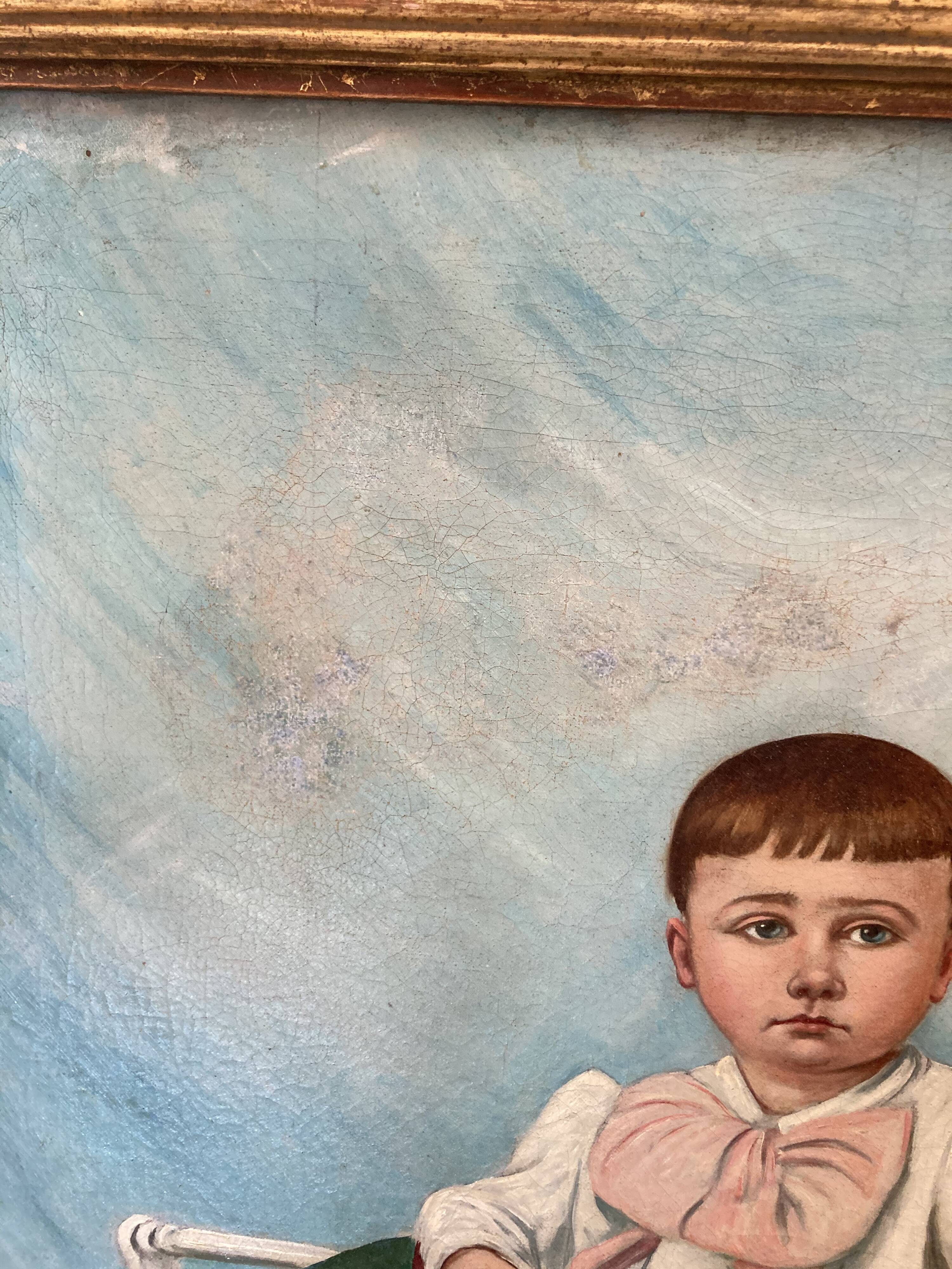 Oil portrait of a young boy
