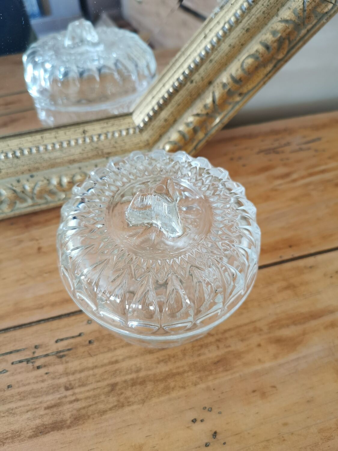 Vintage glass candy box from Reims