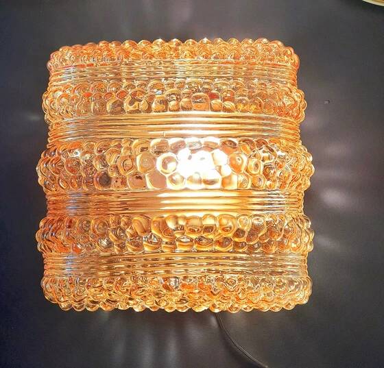 1970s iridescent glass bubble ceiling light