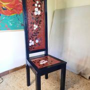 Japanese chair with a high backrest