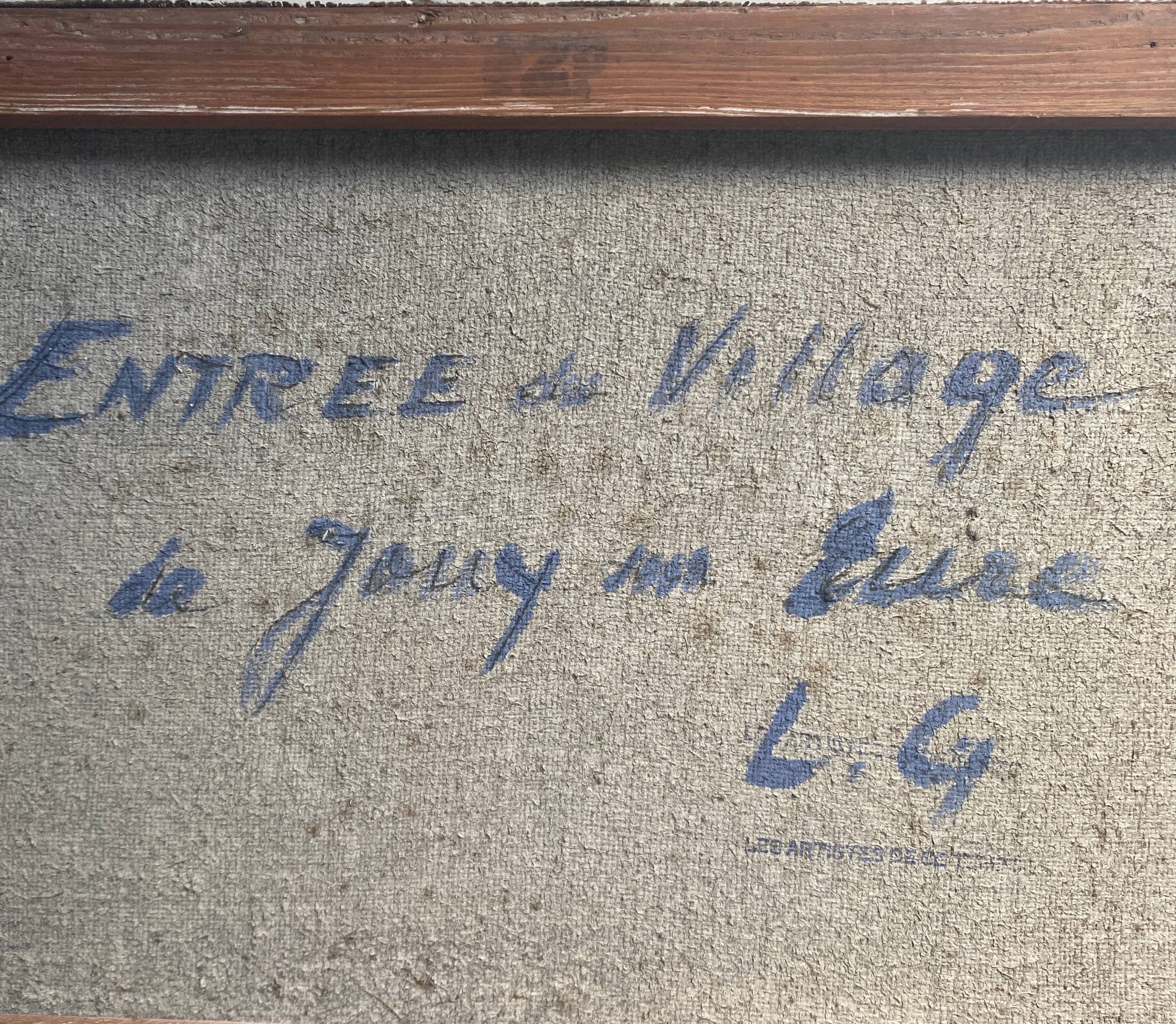 HST painting "Village of Jouy sur Eure" by Léon Gaudeaux (1893 / 1947)