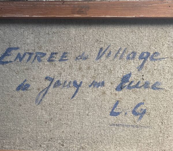 Tableau HST ''Village de Jouy sur Eure'' par Léon Gaudeaux (1893 / 1947)