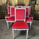 Suite de 6 chaises de style Louis XVI velours rouge