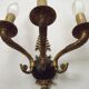 Set of 3 Bronze French Empire Style Triple Light Wall Sconces Neoclassical