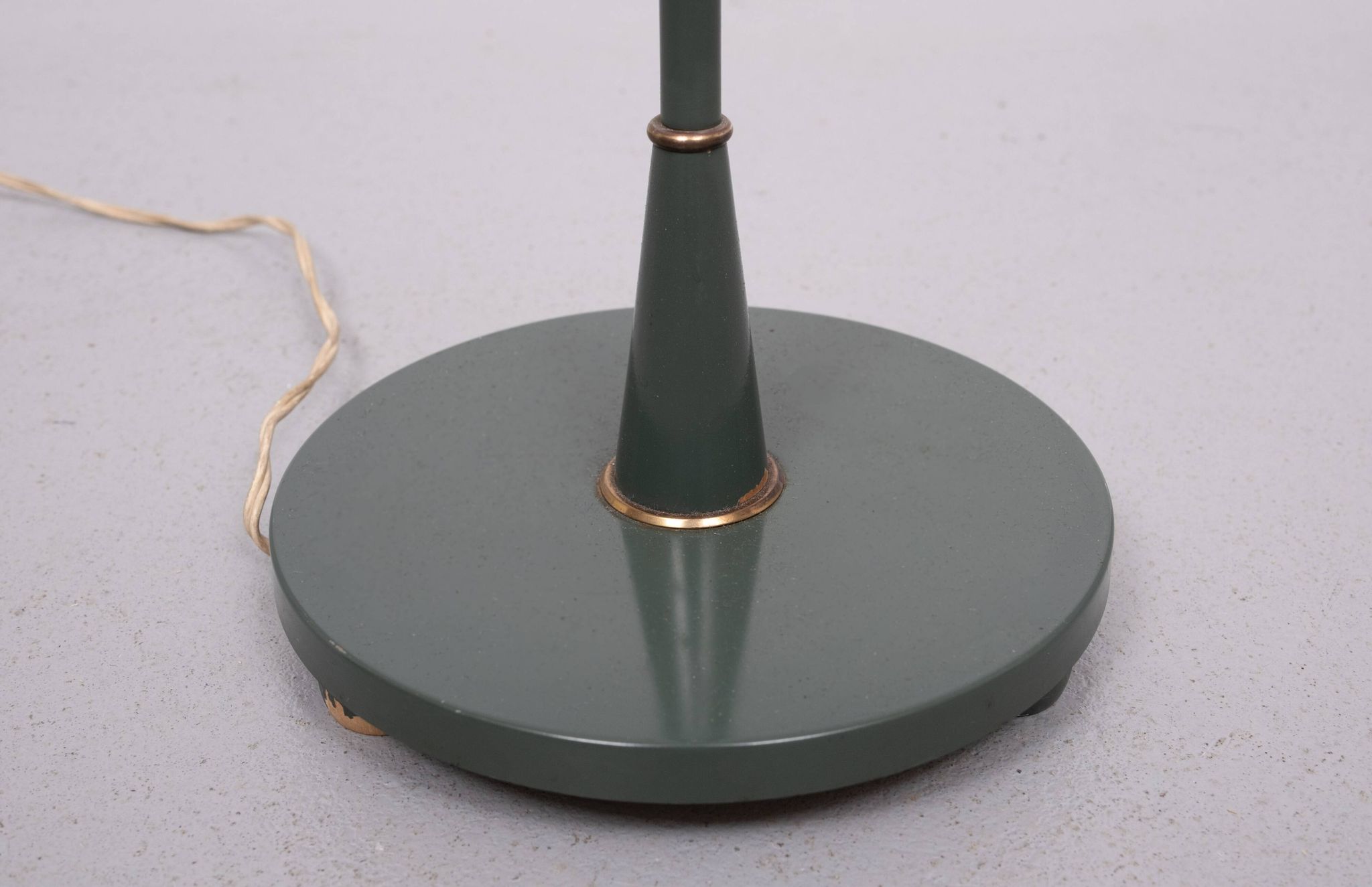 Classic Green color wooden floor lamp 1950s France