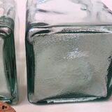 Set of 5 jars glass and Cork. 1970