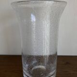 1970 XXXL vase in solid bubbled glass H33cm