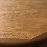 Table scandinave ronde vintage à pied central étoile extensible Baumann