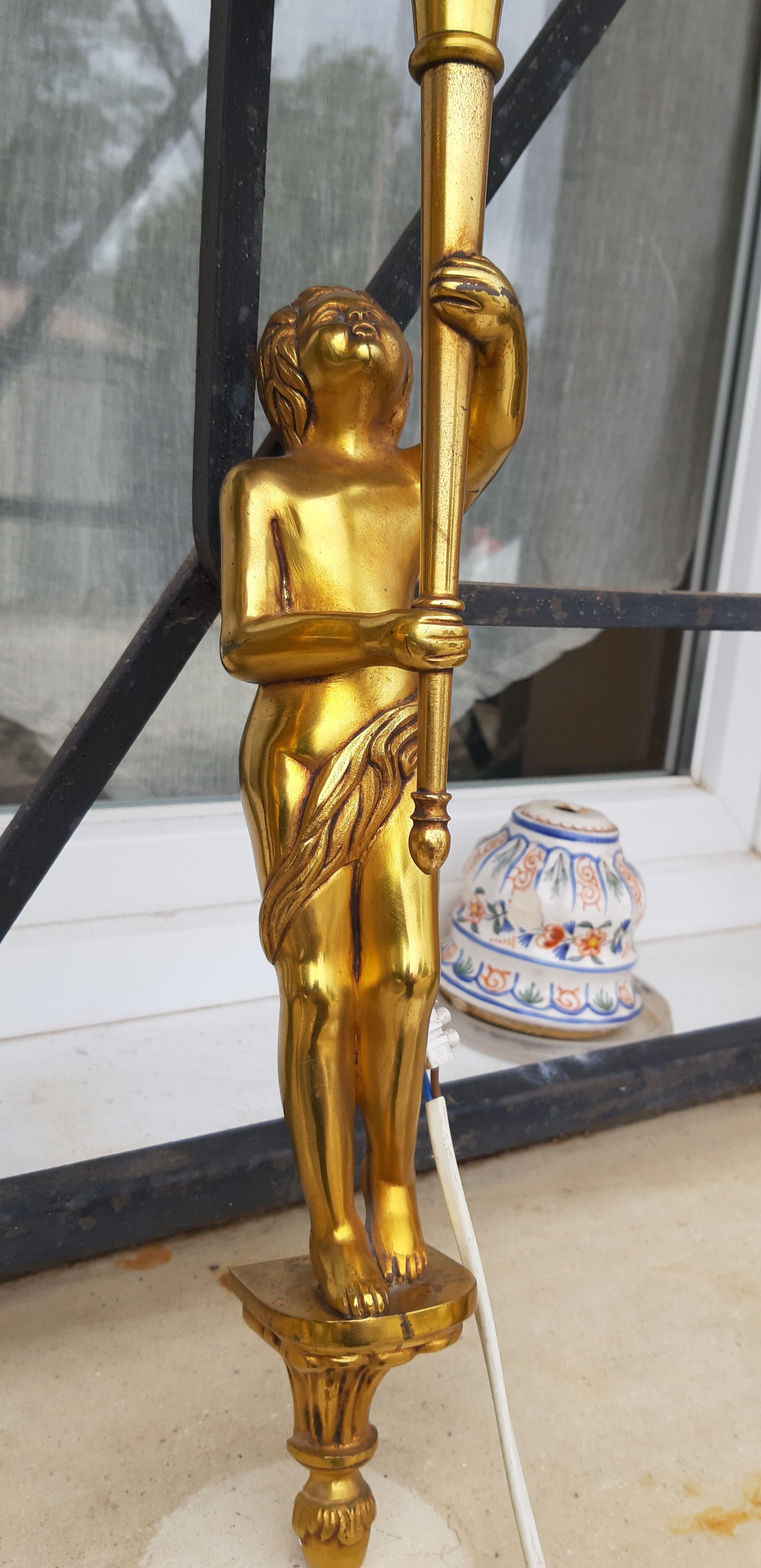 Pair of wall lamps gilded bronze