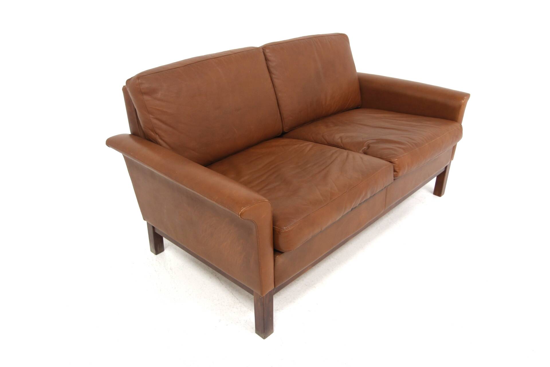 Canapé scandinave en cuir  2 places, Suède, 1960