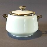 Sugar jar in white Frugier aluminite and chrome