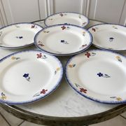 Set of 6 dessert plates Digoin Sarreguemines, years 30-40