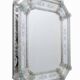 Miroir octogonal en verre de Murano vénitien du XXe siècle, décoré de fleurs