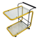 Desserte postmoderne noire et jaune en métal et verre, 1980