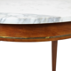 Round salon side table carrara marble mahogany bronze,  66cm