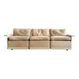 Canapé design 620 en suédine beige par Dieter Rams pour Vitsœ – Mid-Century