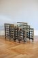 Vintage nesting tables in bamboo with glass top by Gallotti & Radice, 1970, set of 3.