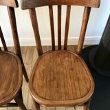 Set of 5 baumann bistro chairs in bent wood stamped xxth