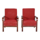 Set of Art Deco Walnut Armchairs, 1930s