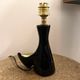 Vintage ceramic lamp in black and green - 1950s / 1960s - Handmade lampshade