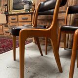 Set of 4 Scandinavian elm gondola chairs