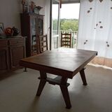 Rectangular solid wood table