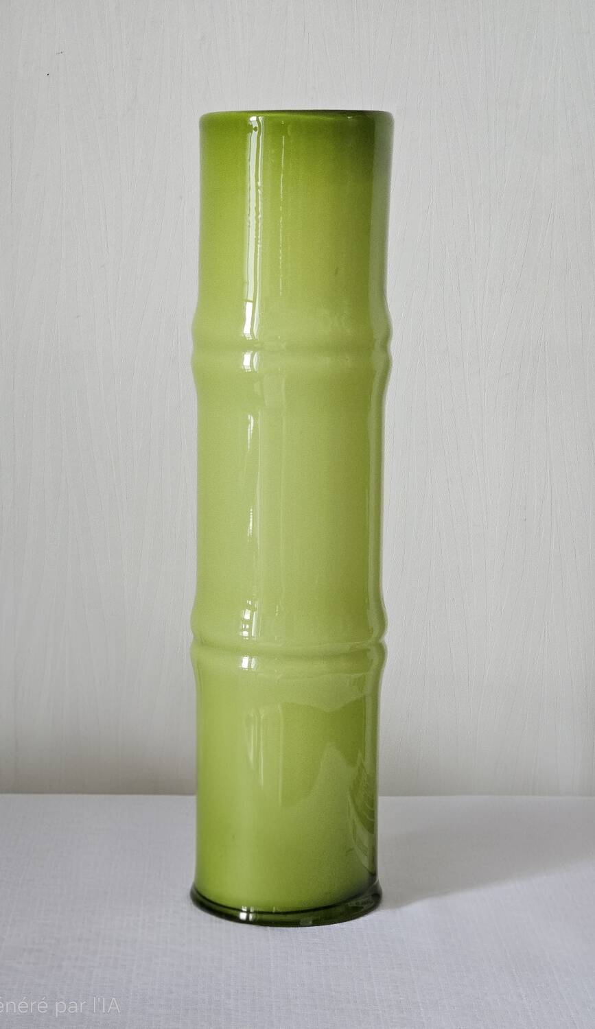 Vintage blown glass bamboo vase