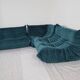 Ensemble Ligne Roset Togo 3 pièces en velours bleu canard .