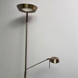 Golden metal floor lamp with reading light