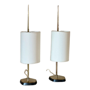 Paire de lampes laiton vintage