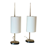 Paire de lampes laiton vintage design annees 60