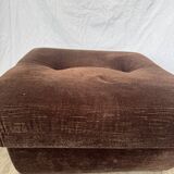 70s velvet pouf