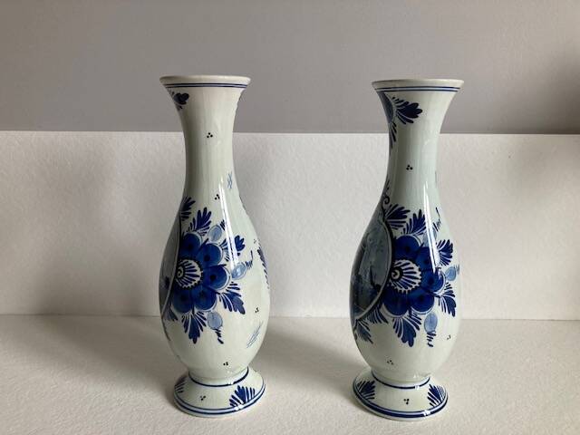 Pair of Delft vases