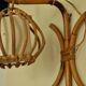 Vintage rattan wall lamp 60s