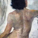 Tableau Nu Assis, Huile Sur Toile Signée, 1938, XXe Siècle
