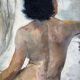 Seated Nude Painting, Oil On Canvas Signed, 1938, 20th Century