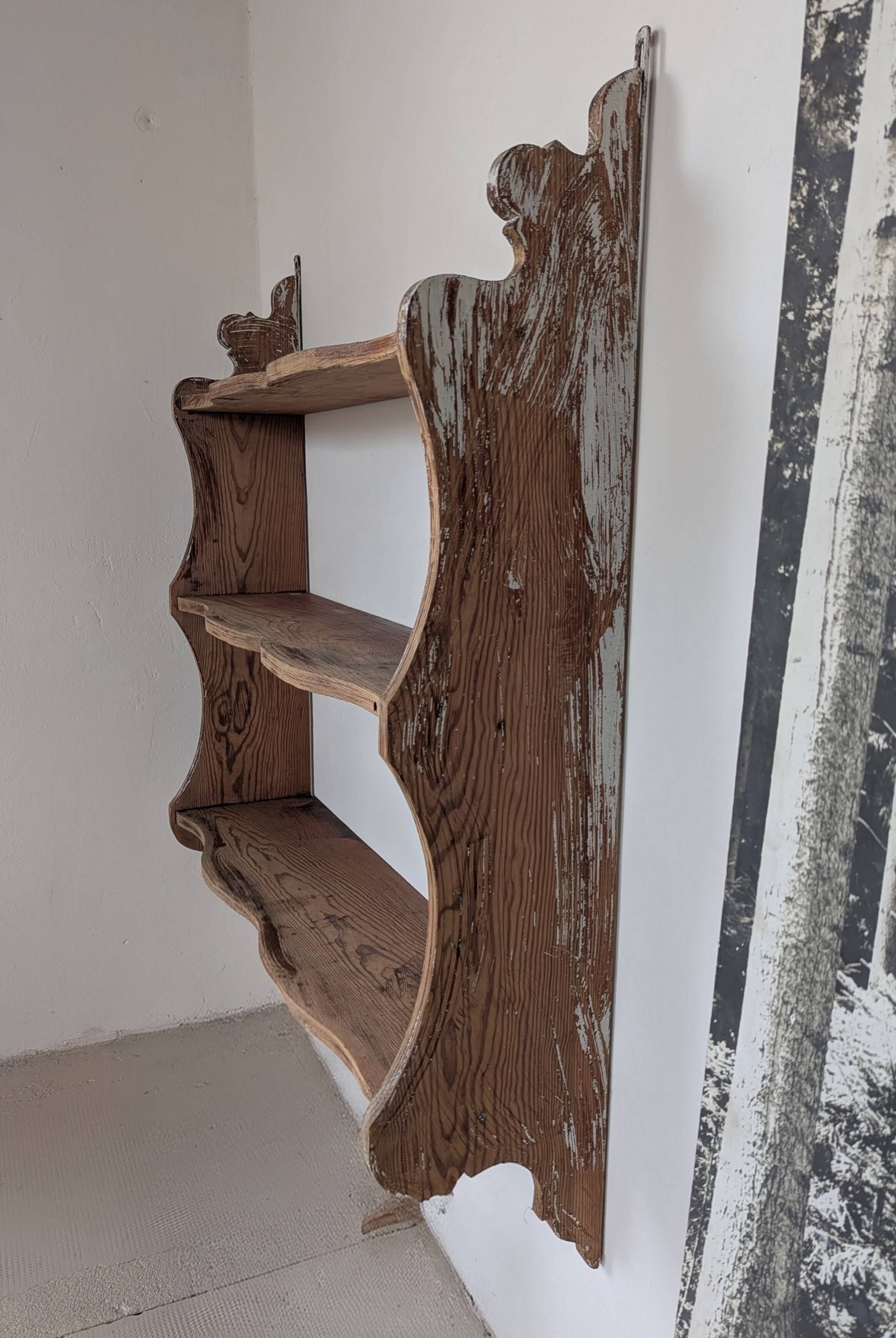 Large antique fir shelf