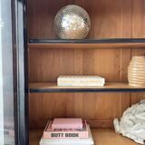 Napoleon 3 walnut window glass cabinet